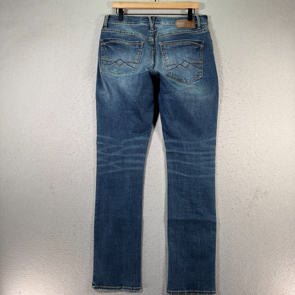 BKE Alec Straight Leg Jeans Mens 33R Blue Medium Wash Denim Comfort Classic - Picture 2 of 15